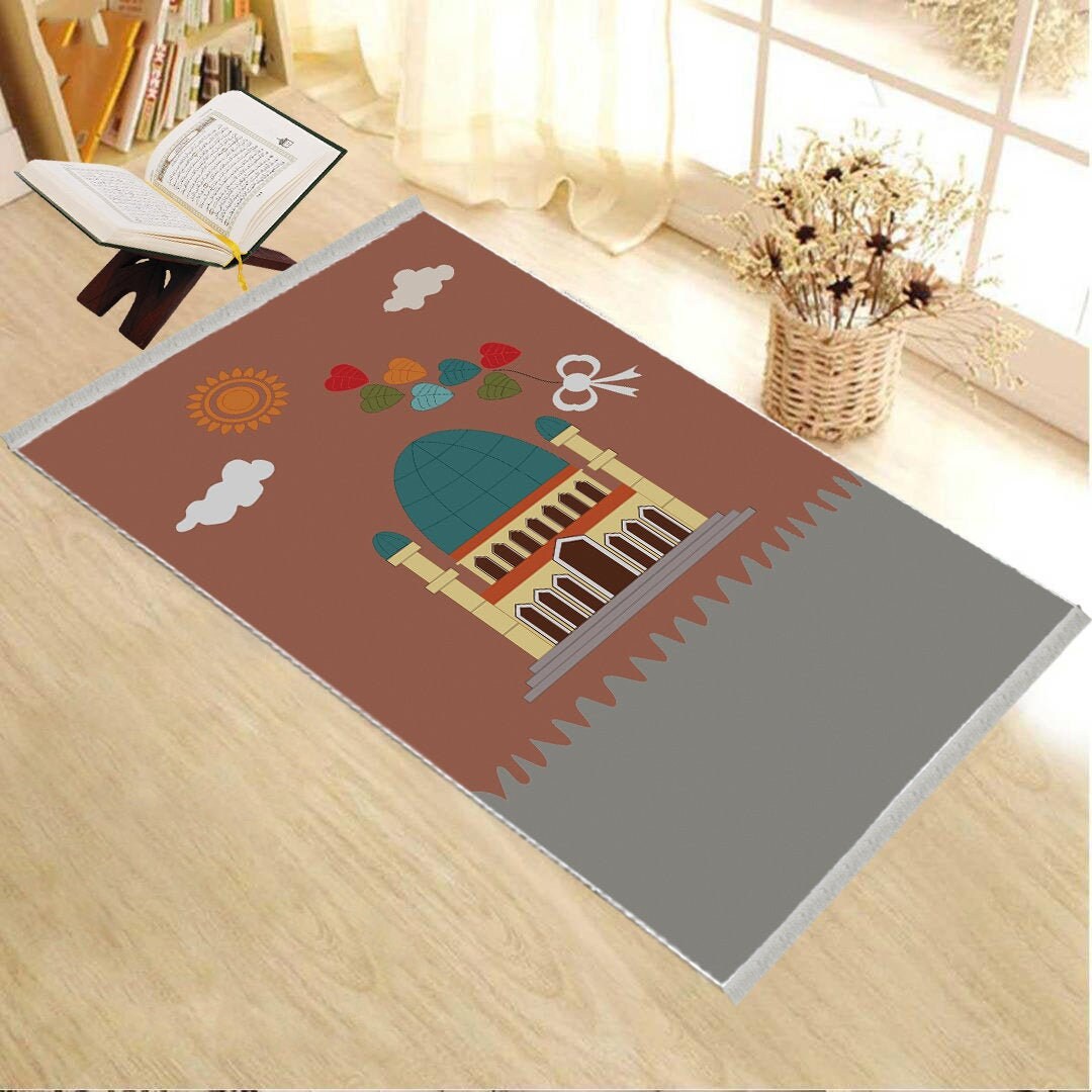 Kid Prayer Mat Kids Mats Kids Rug Eid Gift First Prayer Etsy