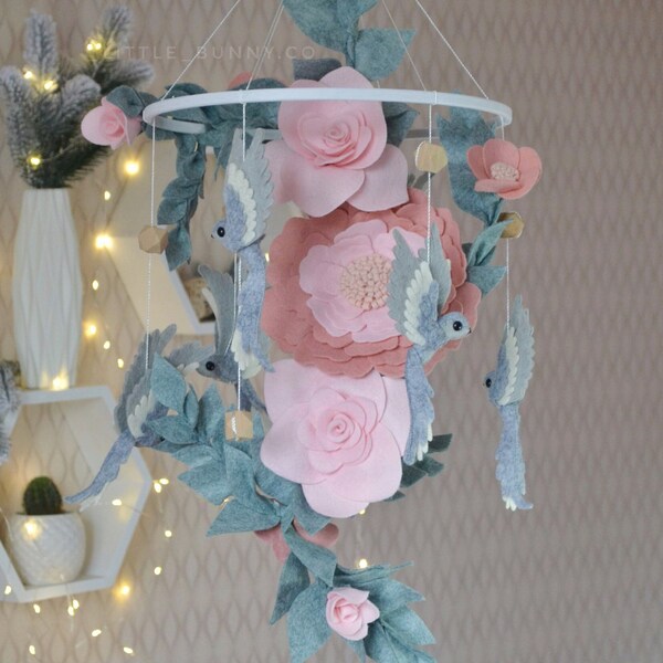 Flower Baby Mobile Etsy