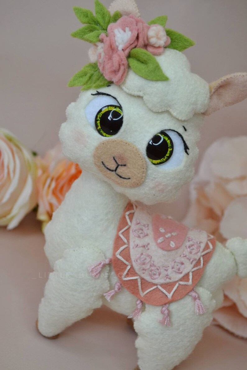 Llama Baby Mobile Crochet Llama With Trees Llama Mobile Toy Etsy