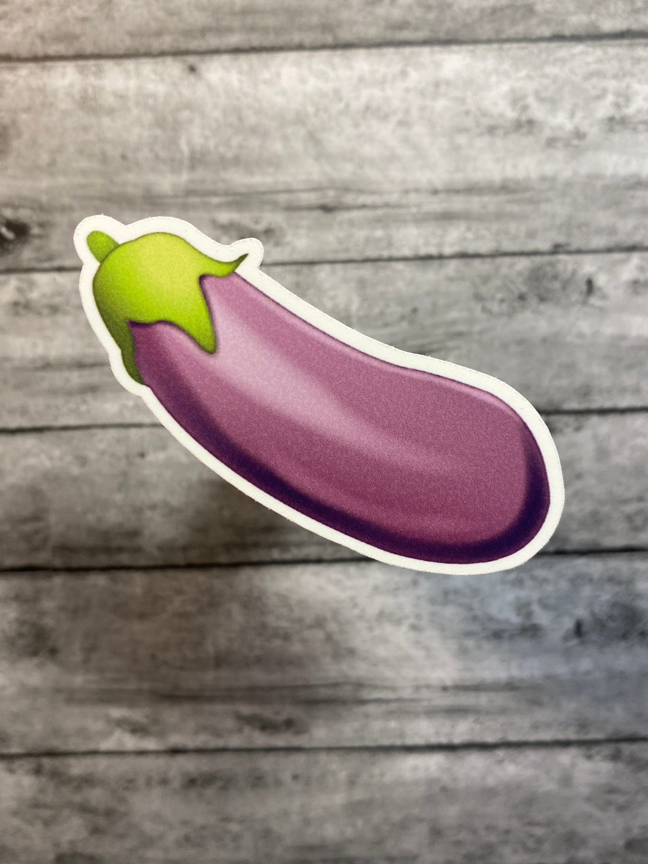 Eggplant Emoji Sticker Emoji Sticker Fun Sticker Food Etsy