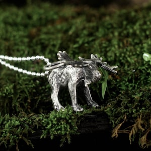 925 Sterling Silver Elk Pendant, Elk Necklace, Elk, Wildlife Pendants, Men&#39;s Pendants, Men&#39;s Gifts, Personalized Gifts - Handmade