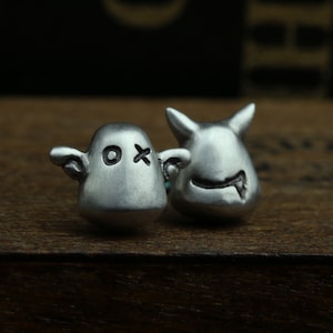 Angel Devil Earring Jewelry, Cute Small Earrings, Gift for Her - Handmade