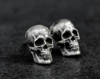 Skull Stud Earrings, Skull Jewelry, Personalized Gifts, Men's Gifts, Halloween Gifts, Gothic Jewelry