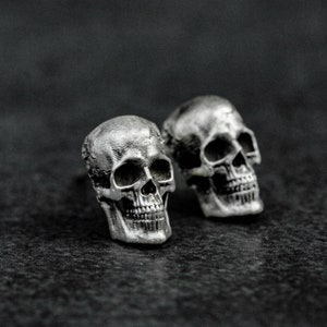 Skull Stud Earrings, Skull Jewelry, Personalized Gifts, Men's Gifts, Halloween Gifts, Gothic Jewelry