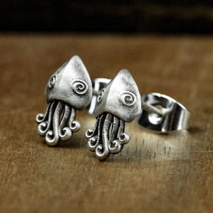 925 sterling silver Cthulhu earrings, tentacle earrings, sea animals, octopus earrings - Handmade