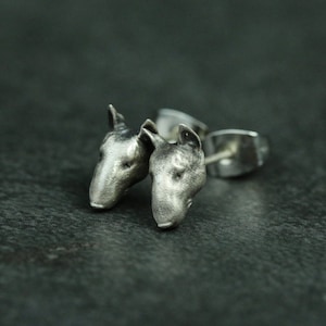 Bull Terrier 925 Silver Earrings, Silver Dog Earring Gifts, Pet Dog Earrings - Handmade Jewelry