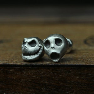 christmas fright night jack emoji earrings