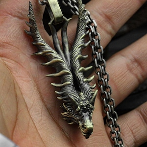925 Sterling Silver Faucet Pendant, Faucet Necklace, Dragon Horn, Personalized Gift, Father&#39;s Gift - Handmade