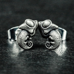 Sterling Silver Lizard Earrings - PersonalizedChameleonSilver Jewelry - ReptileEarring Jewelry - Halloween Jewelry Gifts - FineAnimalJewelry
