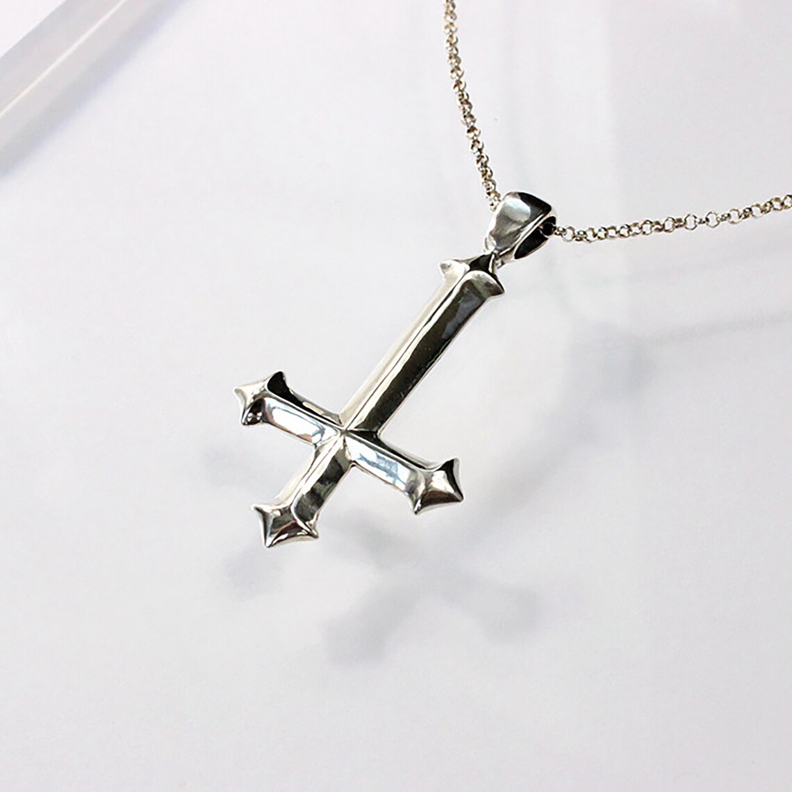 Reverse cross necklace upside down cross necklaceSimple Etsy