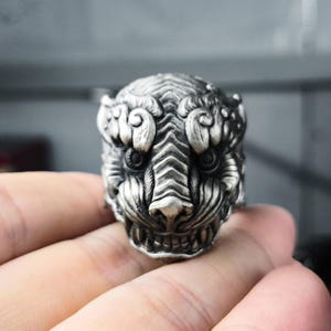 925 sterling silver tiger ring, wild cat animal ring, cute tiger ring, tiger ring, men&#39;s ring - handmade