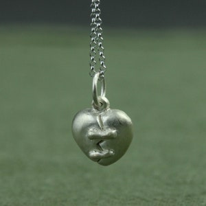 Heart shape, love locked up, necklace, pendant, wedding gift, Valentine's Day silver gift 925 sterling silver, forever, vows,