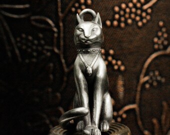 Sitting Cat Pendant: Lucky Symbol Necklace