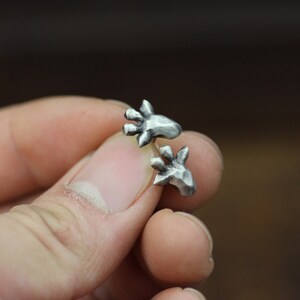 Artistic plum blossom deer head earrings, exquisite silver earrings for girls, creative deer head jewelry, handmade geometric silverearrings