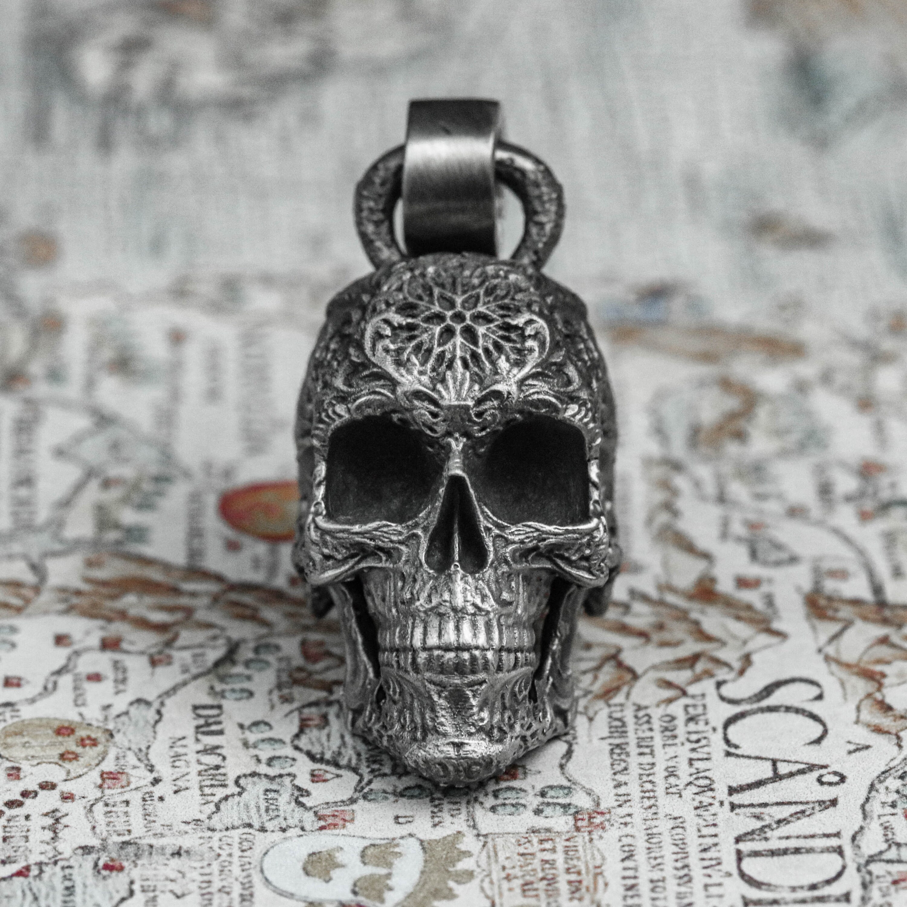 Buy Handmade Sterling Silver Skull Pendant Necklace: Lost Wax