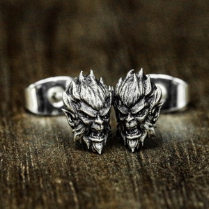 Sterling Silver Monkey King Earrings\Monkey King Jewelry\Amulets Life Protection Exquisite Gifts\Oxidized Silver Animal Silver Jewelry