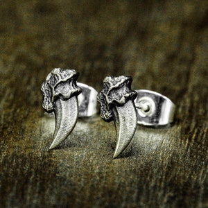 Eagle Claw Stud Earrings - Avant-Garde Jewelry - Antique Silver Claws - Solid Hand Cast Jewelry - Sterling Silver Claw Stud Earrings