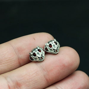 Frog skull earrings, Gothic skull earrings, unique animal skull silver jewelry gift-Frog Prince Skull Silver Earrings-Everyday Earrings