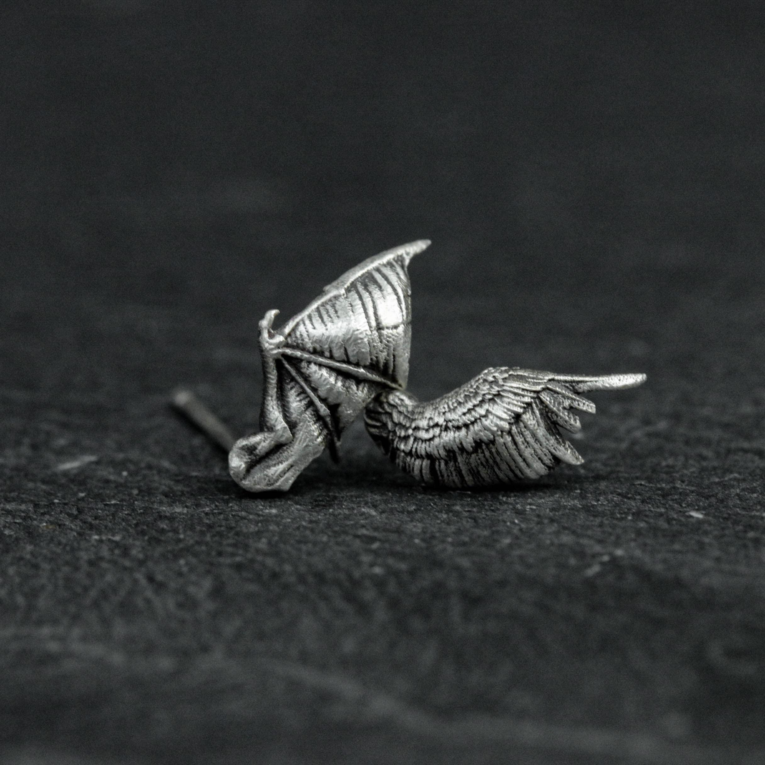 Angel Devil Stud Aretes Sterling Silver Aretes Angel - España