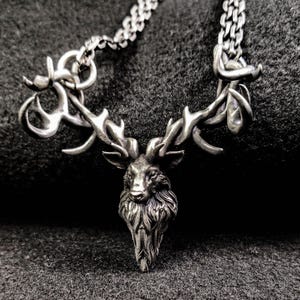 elk pendant necklace, sterling silver elk head pendant, wildlife jewelry, antler gifts, natural forest pendants, handmade animal necklaces