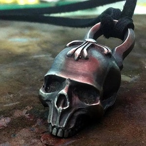 925 Sterling Silver Skull Crystal Necklace