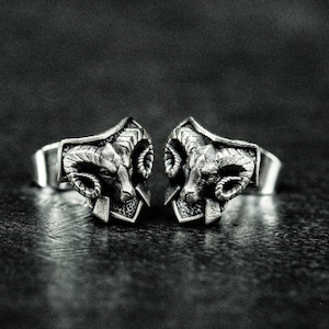 Ram head jewelry-goat head earrings-sheep shield jewelry
