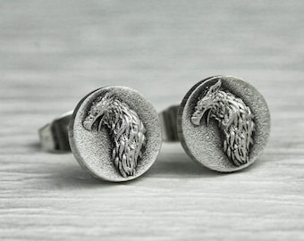 Sterling Silver Eagle Stud Earrings: Viking Celtic Design