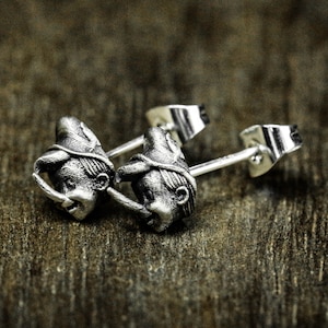 Sterling Silver Pinocchio Stud Earrings