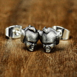 Hip Hop Joker Sterling Silver Stud Earrings - Joker Jewelry - A Great Piece of Jewelry - Vintage Silver Earrings - Game of Thrones