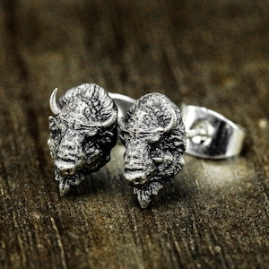 American Bison Earrings Jewelry\Handmade Bison Men's Gifts\Animal Jewelry\Game Characters-Bison Legend Strong Bull Wild