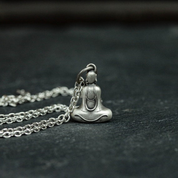 925 Sterling Silver Monk Pendant, Monk Necklace, Buddhist Pendant