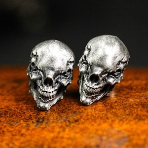 Skull earrings, Devourer skull earrings, Anatomy skull, Grim Reaper gift, Satan earrings, Art of Death jewelry, Gothic mask earrings