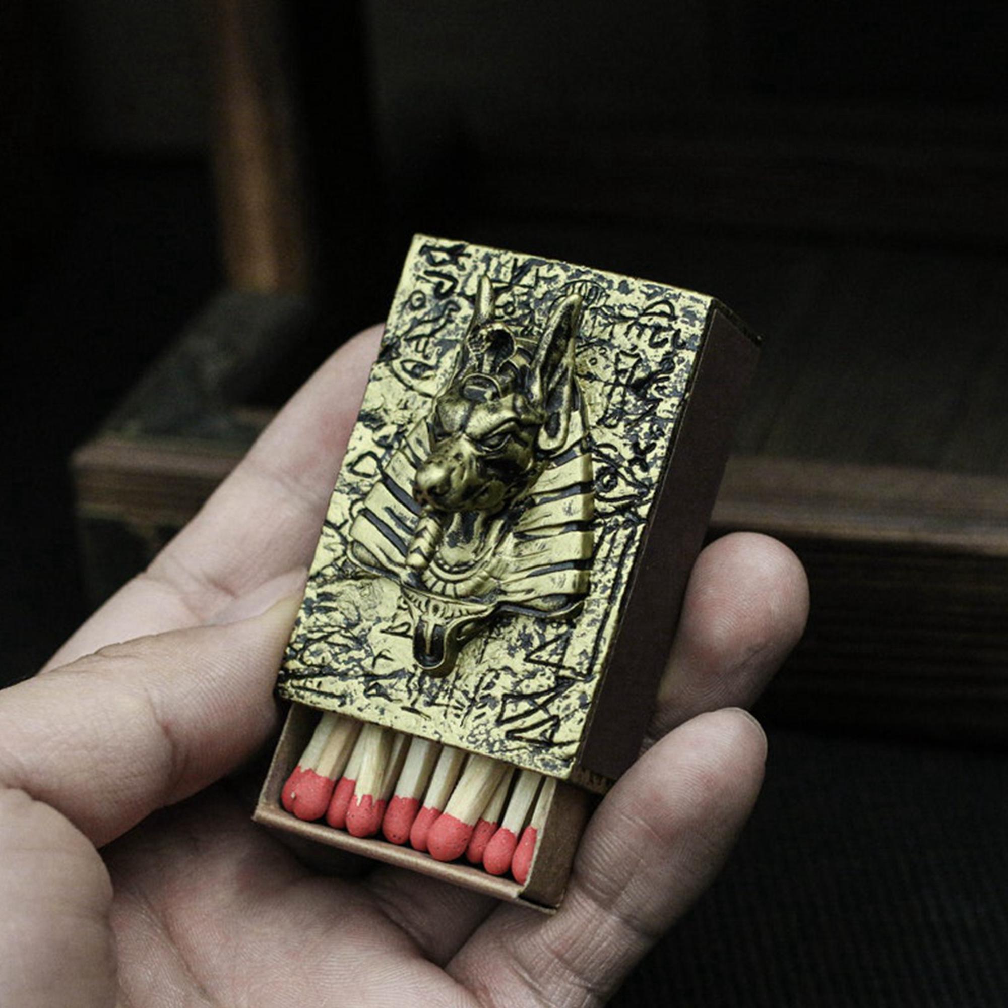 Anubis Matchbox: Egyptian God Amulet, Brass or Sterling Silver - Etsy