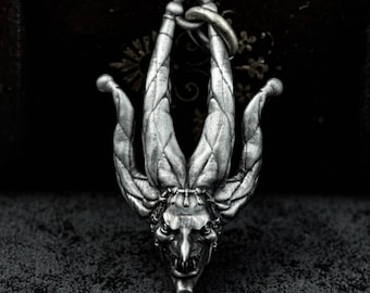 925 Silver King Playing Card Pendant: Skull Clown Necklace - Etsy