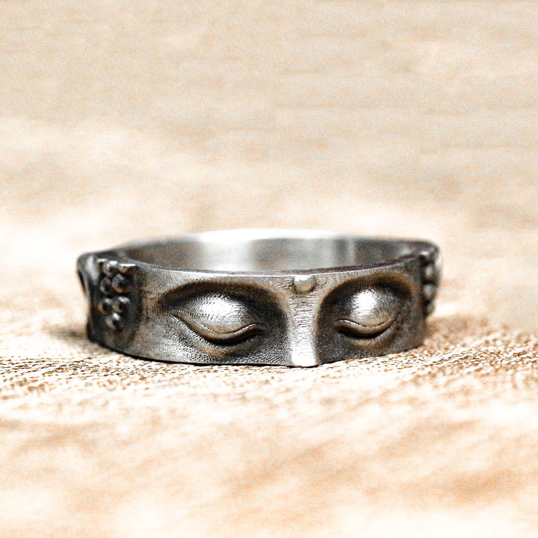 Buddha Eye Ring, Sterling Silver Meditation Ring, Signet Ring for Men ...