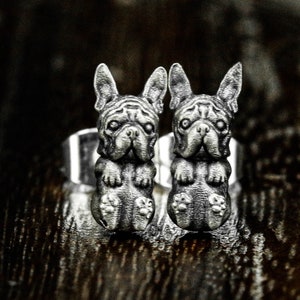 French Bulldog Silver Studs\French Bulldog Jewelry\Animal Lovers Gifts\Customized Dog Souvenirs