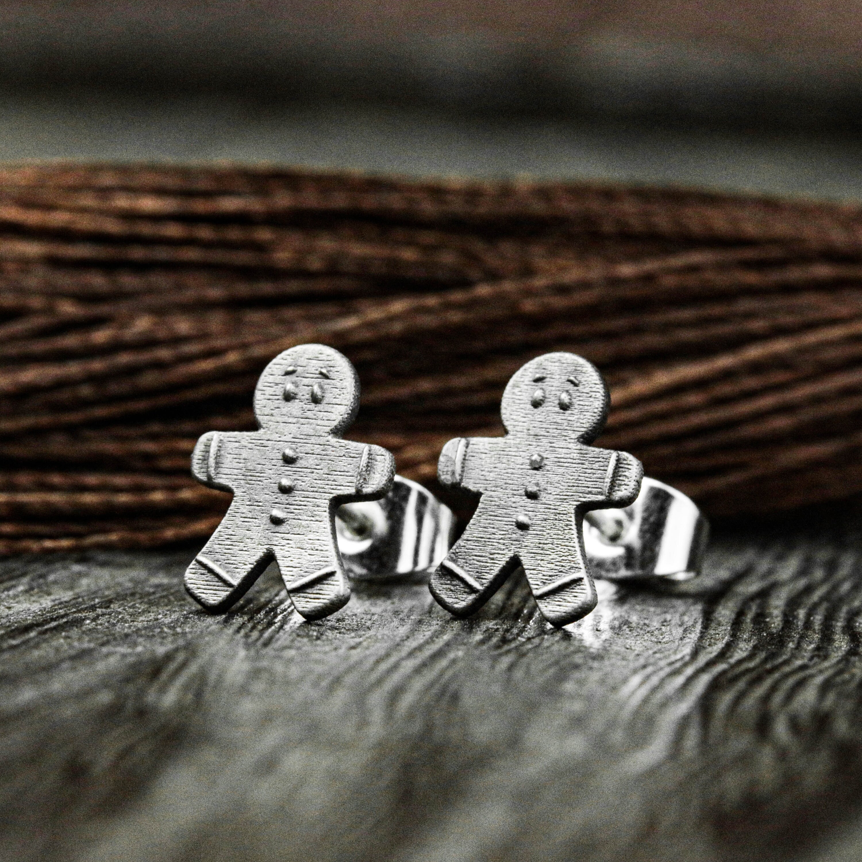 Orecchini Pendenti A Forma Di Omino Di Pan Di Zenzero Con Strass | Gioielli Creativi E Glitter Per Donne E Ragazze | Argento Sterling - 3