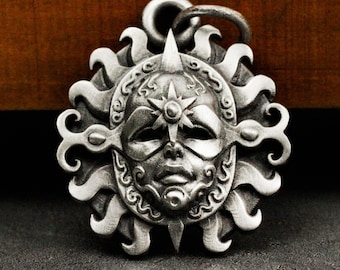 Baroque Sunflower Venetian Mask Pendant: Handmade Necklace