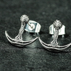 T-shaped anchor earrings - men's anchor earrings - women's geometric earrings - anchor 925 sterling silver earrings - small earrings