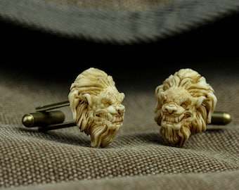 Lion Head Cufflinks: Gothic Victorian Style, Men's Accessories