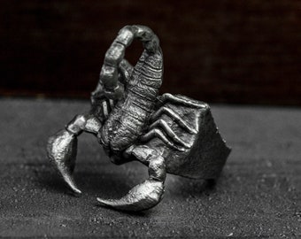 handmade Scorpion Sterling 925 Silver Ring|Scorpio Constellation Ring|Scorpion Animal Ring|Scorpion Silver Jewelry|Scorpio Gift