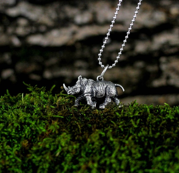 925 Sterling Silver Rhino Pendant Rhino Necklace African Animal Pendant African Men s Pendant Personalized Creative Jewelry Handmade Etsy UK