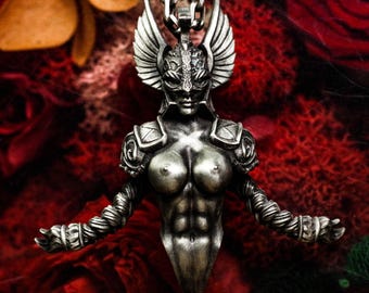 Valkyrie Pendant: Nordic Viking Goddess Necklace, Warrior Amulet