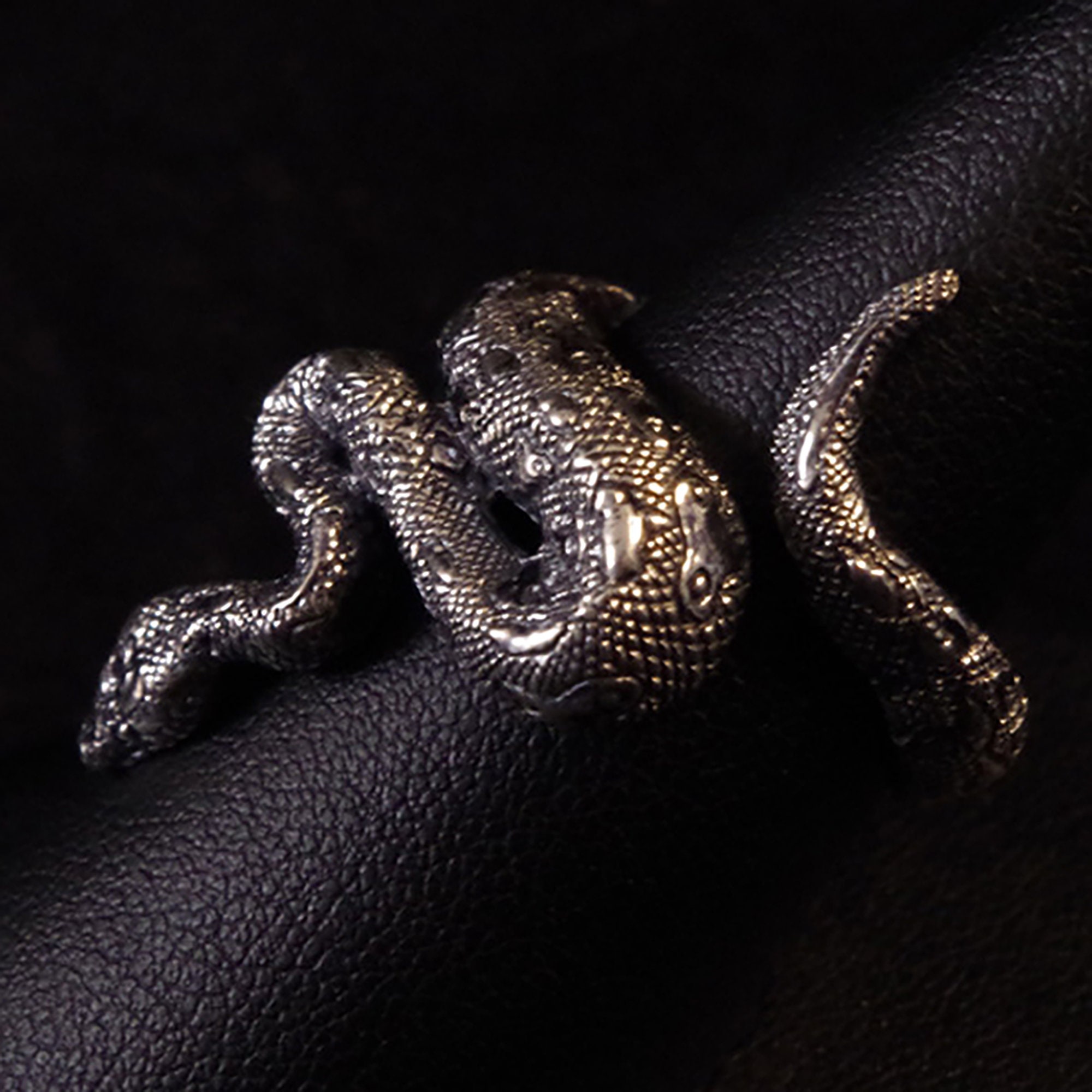 Handmade 925 Silver Boa Snake Ring Mens Gift Solid Retro Adjustable 
