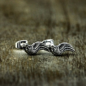 Angel wing earrings, a pair of feather earrings, wing-shaped sterling silver earrings for women, single earrings, exquisite and small