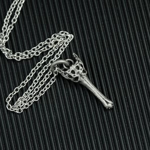 925 Silver Crocodile Skull Pendant, Crocodile Pendant, Skull Pendant, Fossil Skull Pendant, Mother&#39;s Day Gift