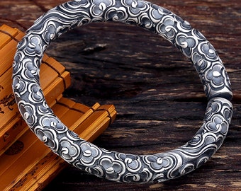 925 Sterling Silver Cloud Bracelet, Vintage Cloud Bracelet 925 Sterling Silver Bracelet, Cloud Bracelet, Men&#39;s Bracelet
