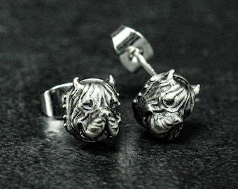 Sterling Silver American Bulldog Earrings: Custom Dog Lover Gift