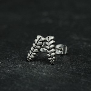 925 sterling silver wheat ear stud earrings, exquisite small earrings for girls, simple and unique design for her as a gift