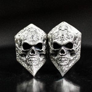 Skull earrings-Armor earrings-Baroque style earrings-Shield knight earrings-Jewelry gifts for brave men-Evil smile earrings